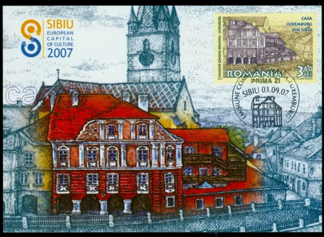 2007 LUXEMBOURG House,SIBIU,Transylvania,Hermannstadt,Romania,6238,FDC,maxi card