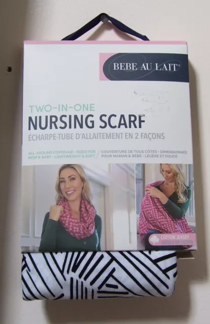 Bebe Au Lait Montauk Black White Two In One Jersey Breastfeeding Nursing Scarf
