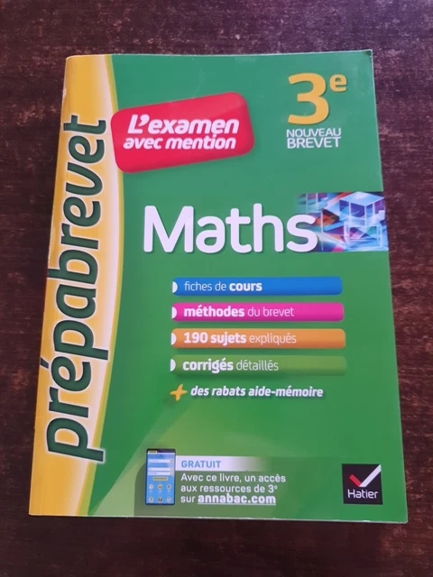 Prepabrevet Math PREPABREVET MATHS 3 nouveau brevet EUR 7,00 - PicClick FR