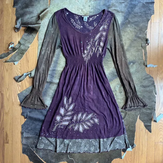 90s y2k krista lee long skeeve purple fairycore ethereal dress size s