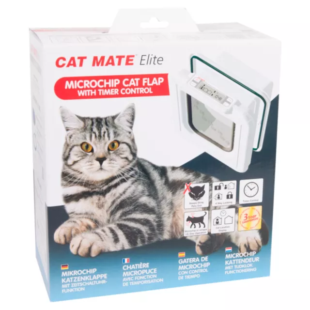 Cat Mate Porte de Chat Elite Sélectif Chip&disc Blanc, Neuf