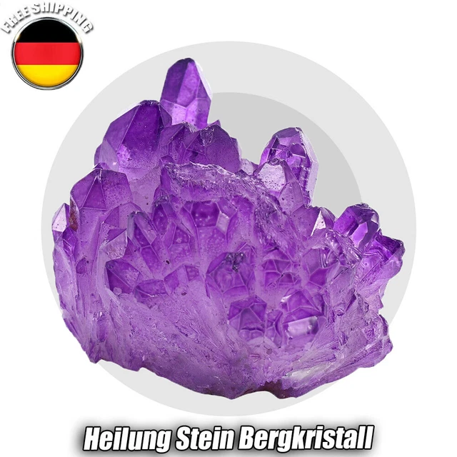 Natürlicher Lila Titan Fluorit Kristall Quarz Heilung Stein Bergkristall Cluster