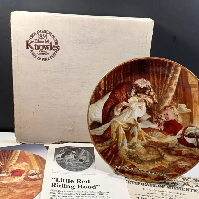 1991 Little Red Riding Hood 8.5" Collector Plate Scott Gustafson Fairy Tale COA