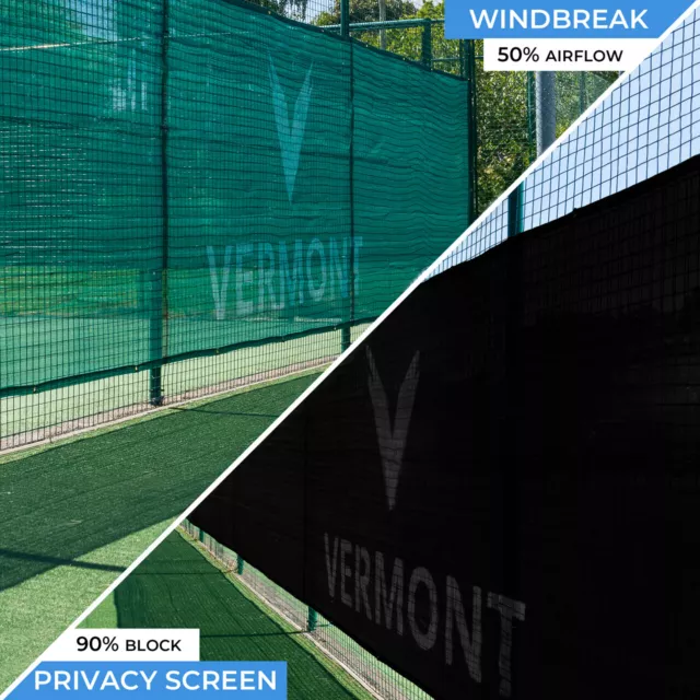 Vermont Tennis Court Privacy/Windbreak Screens [2 Sizes] | GREEN/BLACK/NAVY Nets