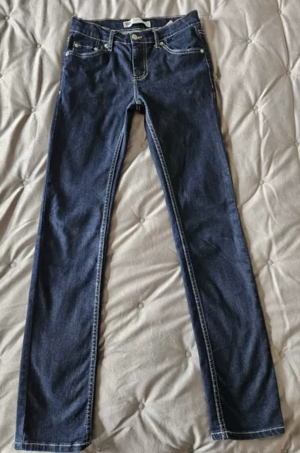 Levi Levis Boys 510 Skinny Jeans Size Age 14A W26 L30 dark Blue