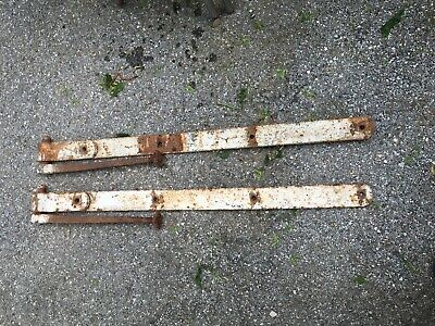 Antique Hand Forged Iron Barn Door Strap Hinges 37” Long x 2.5 in Pair with Bolt