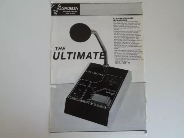 Sadelta Echo Master (Genuine Print Leaflet Only).......Radio-Spares-Ireland