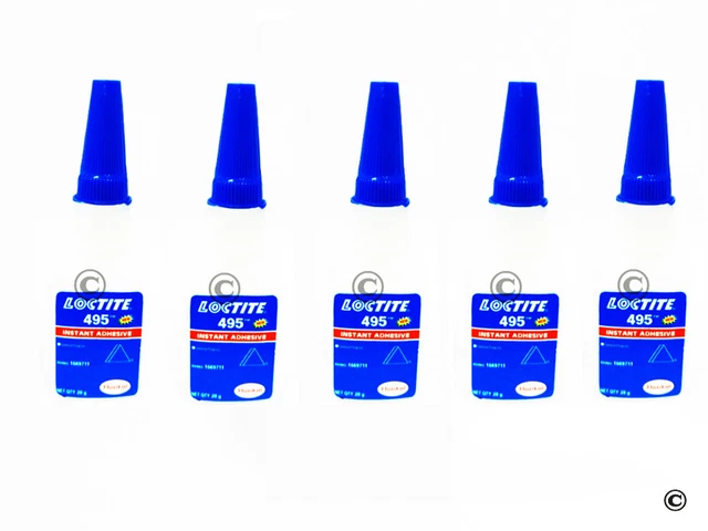 1 giorno spedizione lotto di 5 bottiglie adesive istantanee Loctite 495, 20 gm