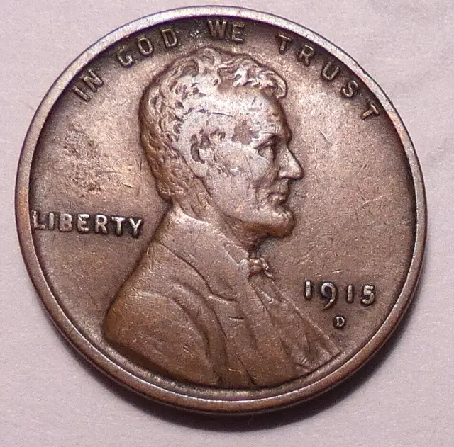 1915 D Lincoln Wheat Cent Penny -    BETTER GRADE    -    FREE SHIPPING