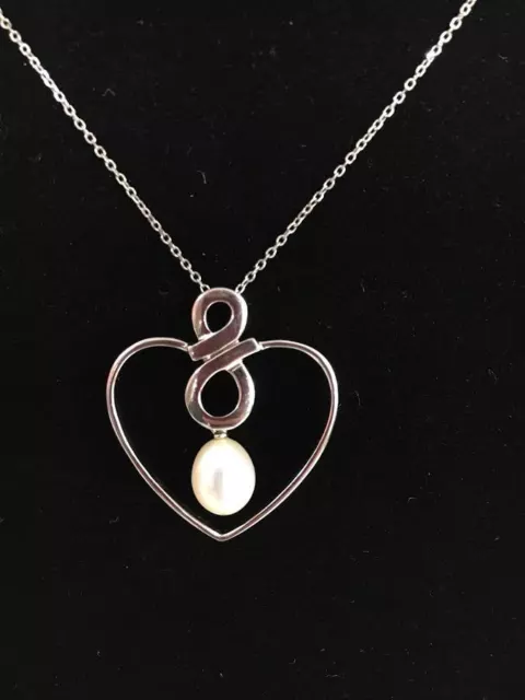 Collier en argent sterling Iridesse Pearl INFINITY cœur neuf dans sa boîte Tiffany & Co. #6