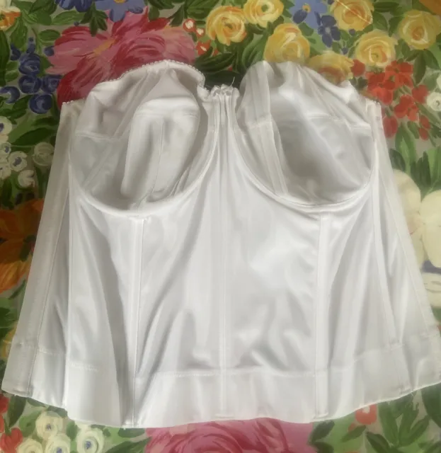 GODDESS 2 Long Line Wire Free Soft Cup Bra Bustier1304 NWT White