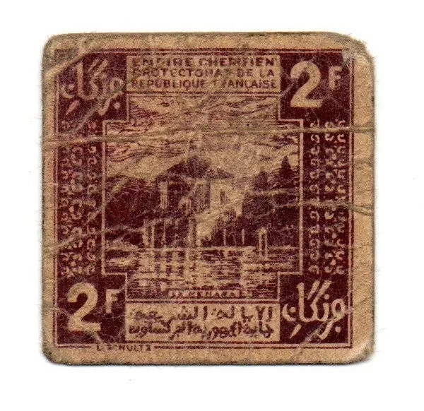 Morocco 2 francs 1944  f/vf  | 267