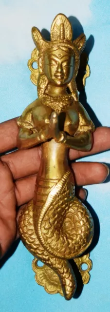 Mermaid Golden Door Handle Cobra Tail Shape Handmade Design Pull Door Dec GM56