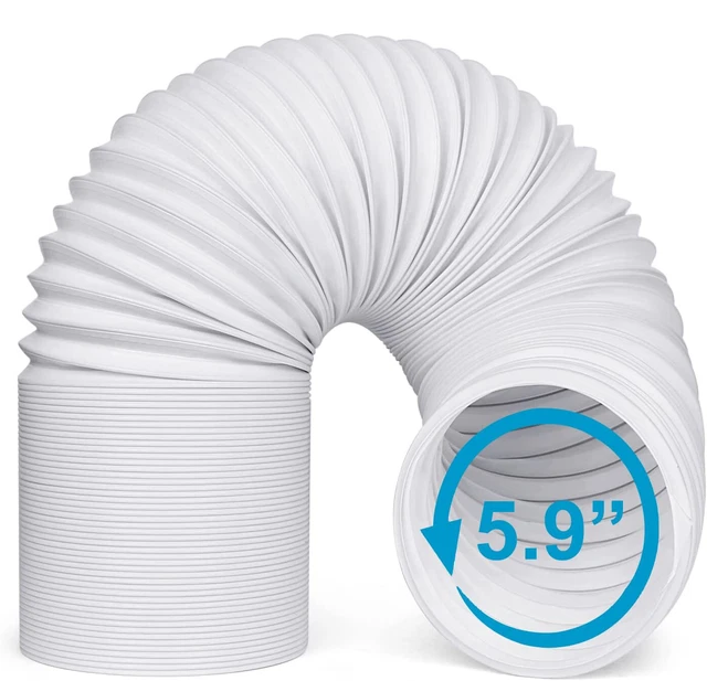 TIHOOK 1.5m Abluftschlauch, Durchmesser 5,9/15CM, Abluftschlauch Klimagerät, Klimaanlage Schlauch Verlängerung für Klimageräte, Wäschetrockner, Luftentfeuchter