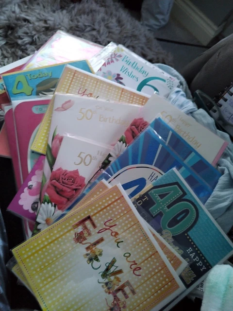 Job Lot Numbered Birthday Cards 95 Bn 2