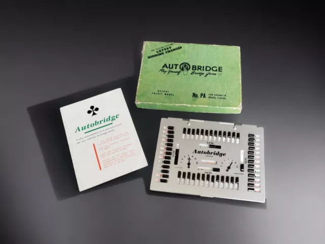 Auto Bridge Play-Yourself Bridge Game Deluxe Pocket Model Vintage