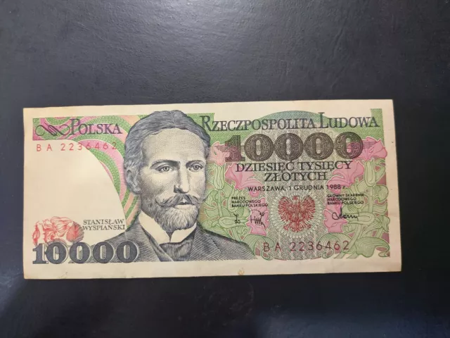 Poland 10000 Zlotych, 1988, VF+