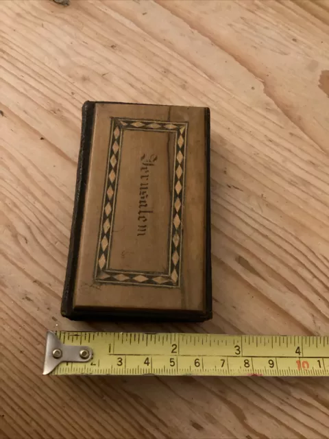 Vintage Jerusalem New Testament Olive Wood Cover 1904