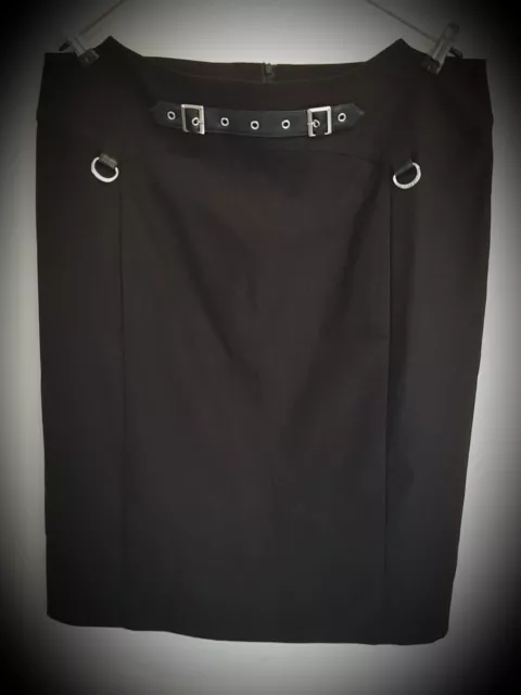 NWOT killstar black pencil skirt corporate goth pleather buckle plus size 4XL