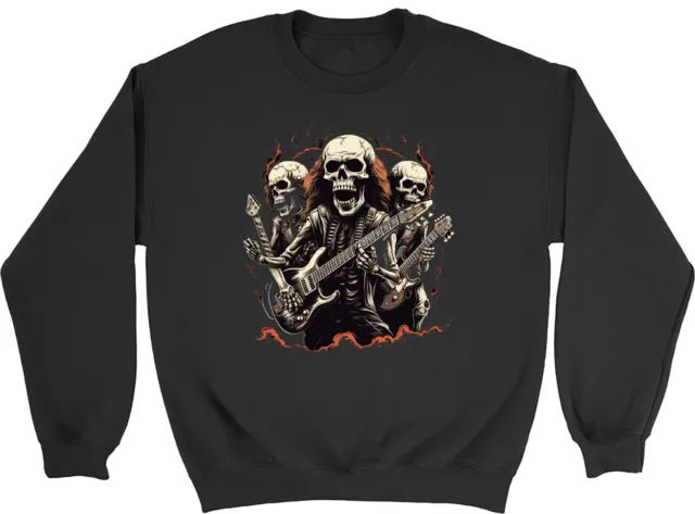 Rock n Roll Band Kids Sweatshirt Skeleton Gothic Guitar Music Boys Girls Jumper