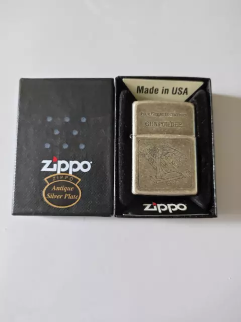 Zippo 325471 Antique Silver Plate Lighter Case - No Inside Guts Insert