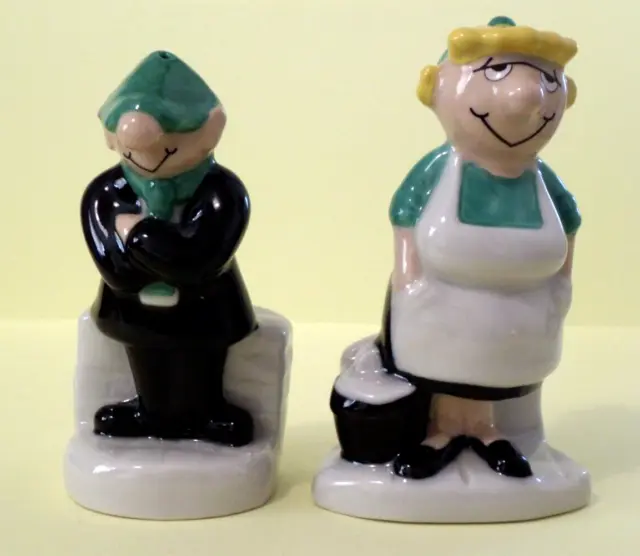 Wade Andy Capp And Flo Salt and Pepper Pots, Excellent Condition with stoppers