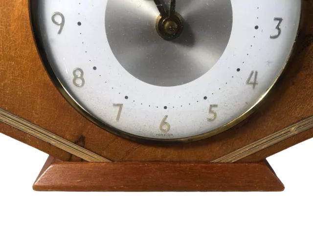 Bentima 8 Day Mantle Clock Art Deco Wooden Wind Up Vintage Unusual Working 3