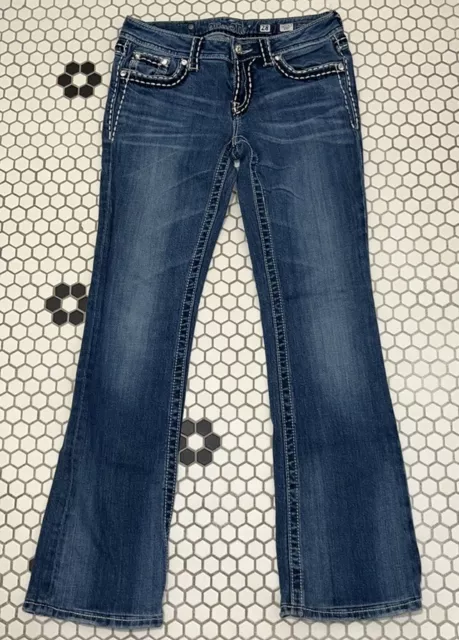 Miss Me Women’s Size 28 Stretch Denim Embellished Bootcut Blue Jeans