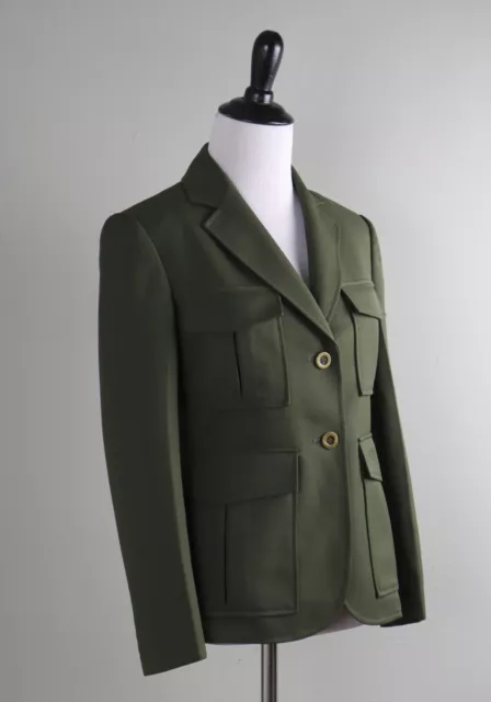 THEORY $475 Lackman Prospective Safari Olive Green Pocket Jacket Top Size 00 3