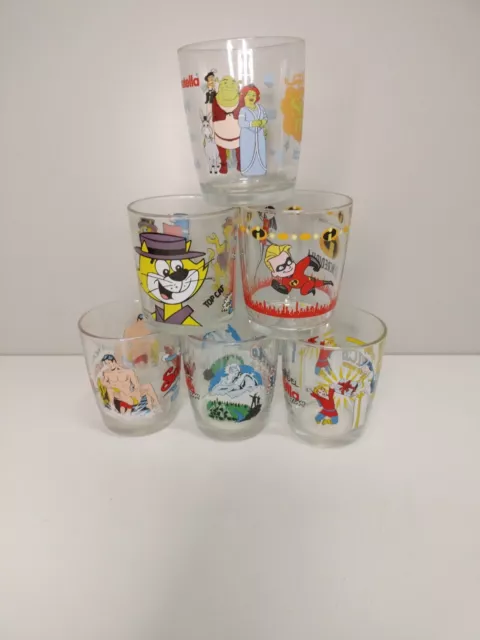 SET 6 BICCHIERI NUTELLA  2001 Da collezione Vintage