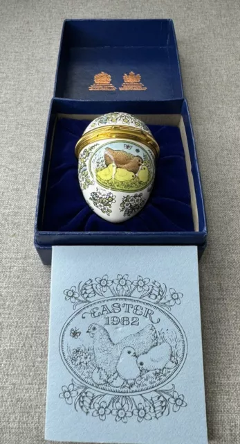 Halcyon Days Enamels Easter Egg 1982 In Box - Slight Mark On Box