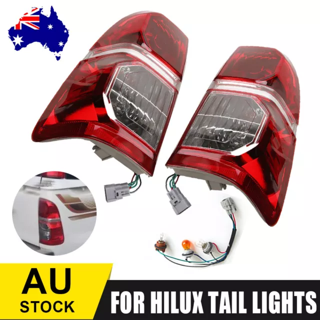 Pair LED Tail Light Rear Lamp Set Pair For Toyota Hilux SR SR5 2005-2015 RH+LH