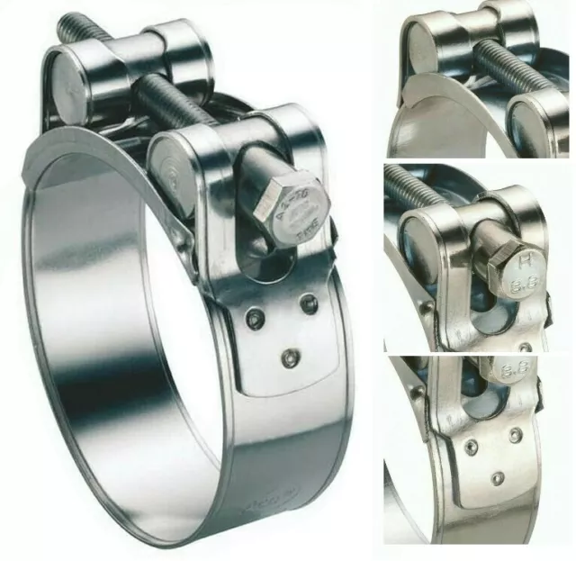 Hose Clamps-Clips Stainless Steel Heavy Duty T Bolt Exhaust Mikalor Type 1-50