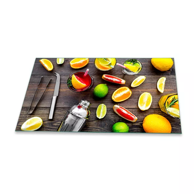 Placas de cubierta de estufa Ceranfeld protección contra salpicaduras placa de vidrio universal 90x52 fruta colorida