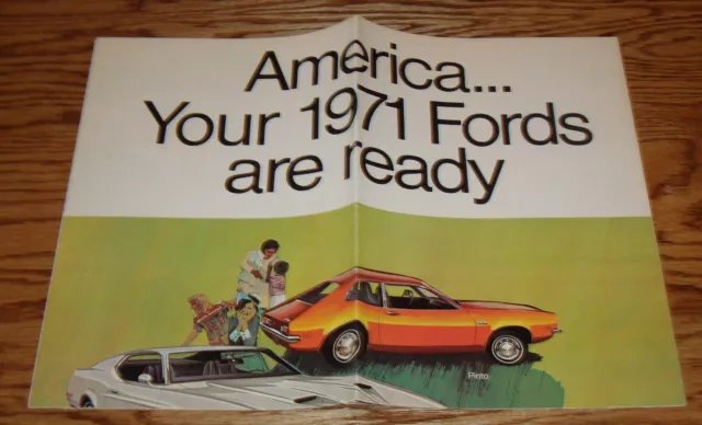 Original 1971 Ford Full Line Sales Brochure Pinto Mustang Torino 71