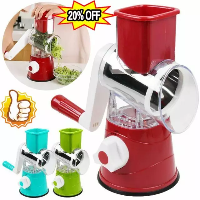 Rotary Cheese Grater-Manual Vegetable-Slicer with Stainless Steel-Grater