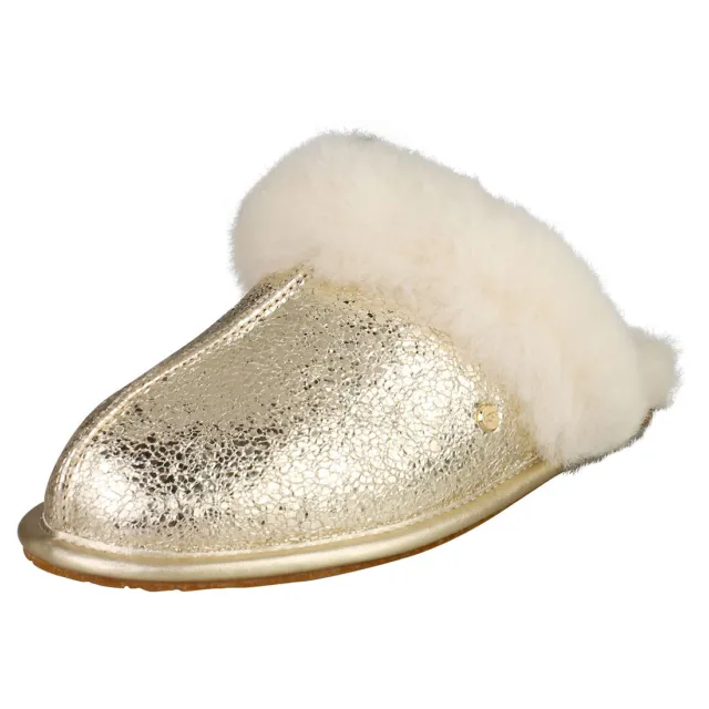 UGG Scuffette Ii Metallic Sparkle Womens Soft Gold Slippers Shoes - 6 US