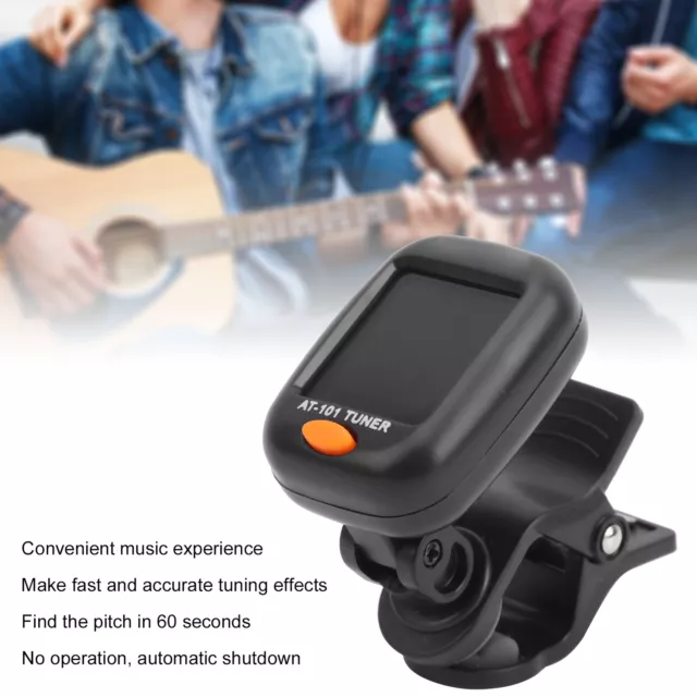 AROMA AT101 Guitar Tuner Ukulele Bass ClipOn Musical Instrument Accessories 2BB