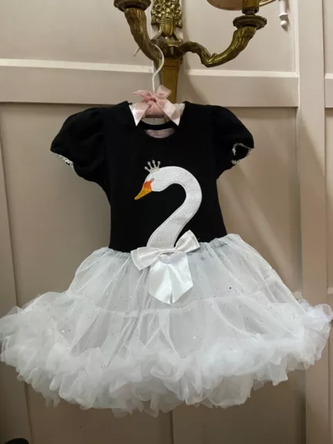 BNWT Kids baby girl swan tutu dress party occasion gift clothes