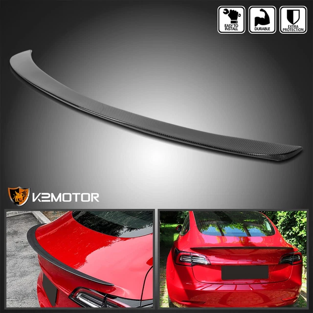 Fits 2017-2020 Tesla Model 3 Rear Trunk Lid Spoiler  - Real Carbon Fiber