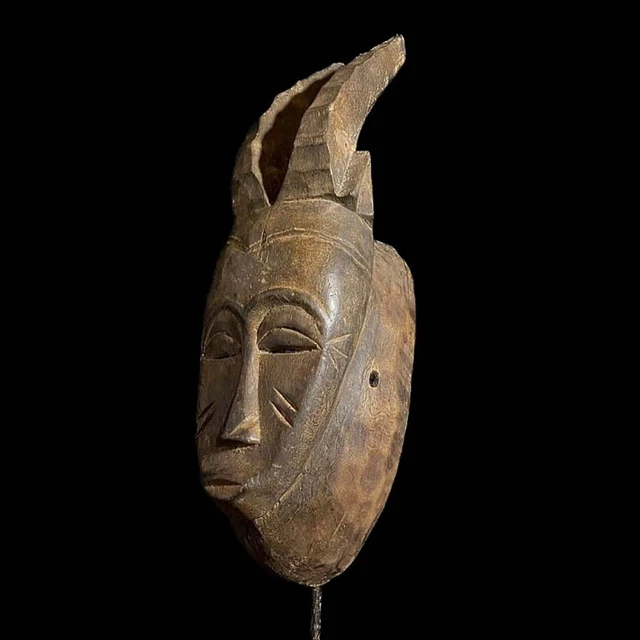 African Masks Baule Antique wooden mask wall hanging primitive art collect-7605