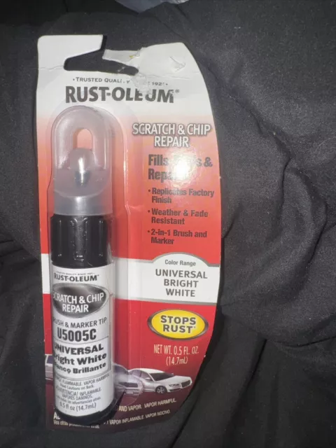 Rust-Oleum Auto Scratch & Chip Repair Marker and Brush, Universal Bright White