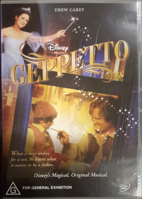 Geppetto Rare Deleted Dvd Walt Disney Drew Carey Movie Pinocchio Musical Film