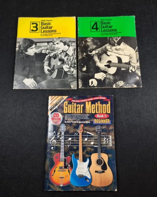 Happy Traum's Basic Guitar Lessons Book 3 & 4 | Acorn Press 1970s | Magazine