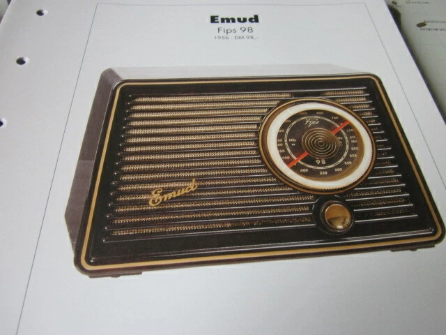 RADIO ARCHIV N 04 Schaltplan Emud Fips 98, 1956 EUR 6,80 - PicClick DE
