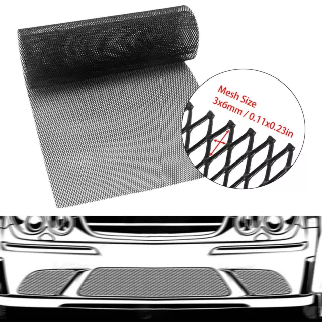 Grille de voiture en alliage d'aluminium noir, maille noire, pour automobile