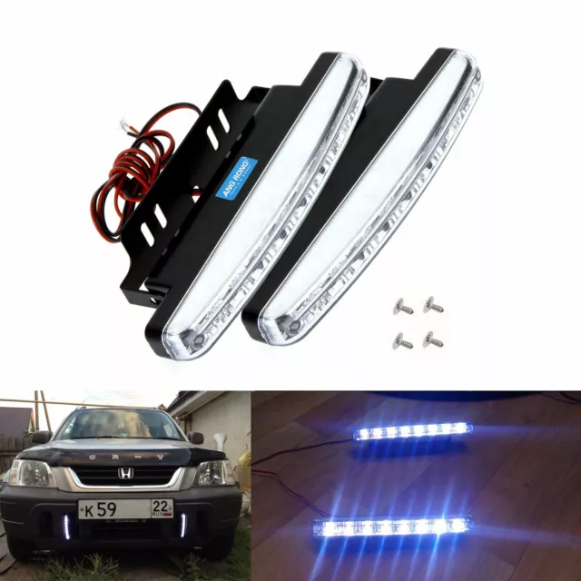 8 LED DRL Feux de jour Avant Phare Diurne Eclairage Voiture Lumière Lampe Blanc