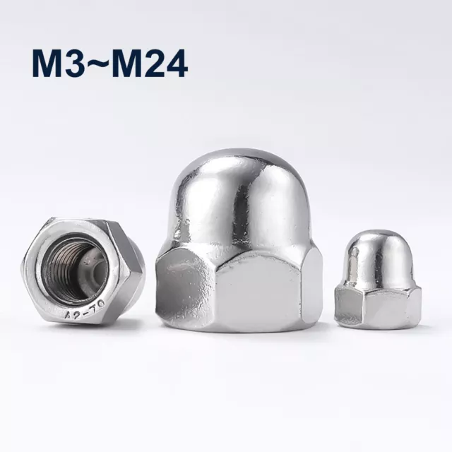 M3 M4 M5 M6 M8 M10~M24 Dome Nuts Metric A2 Stainless Steel Domed Nuts Cap Nuts