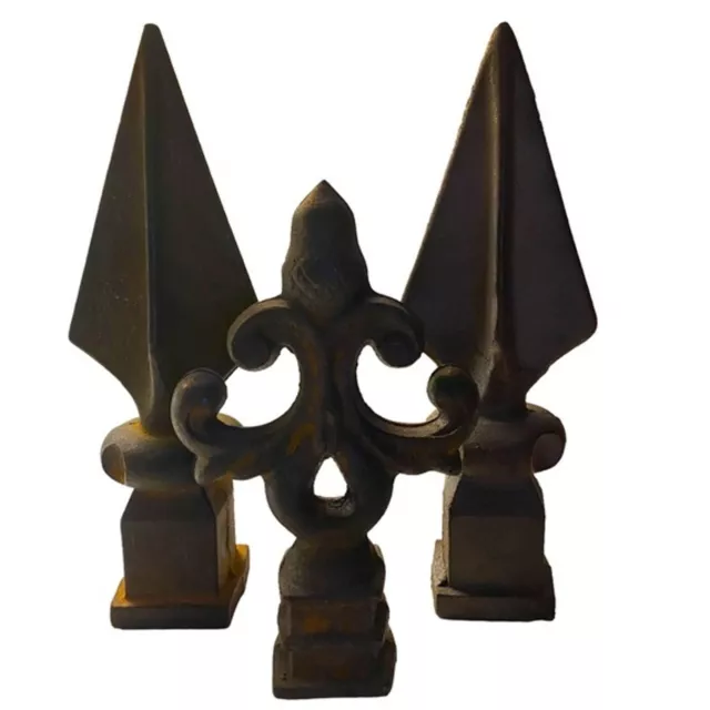 Vintage Cast Iron Finial Decor Pieces Fleur De Lis Bookcase Decor