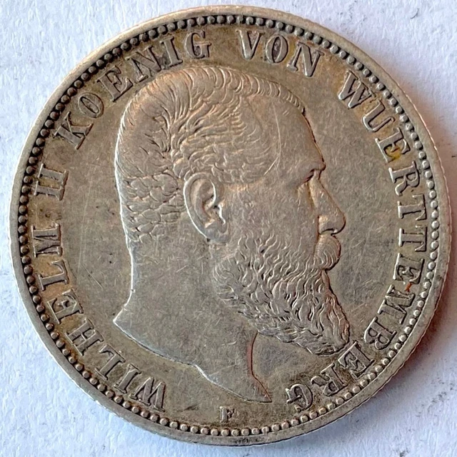 Württemberg, 2 Mark 1899 F, König Wilhelm II, Jg. 174 vz / XF [AGO43